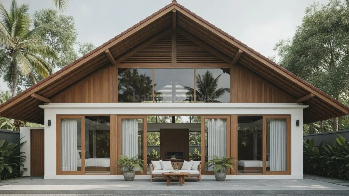 Atap tinggi membantu menjaga rumah tetap sejuk dengan sirkulasi udara yang lebih optimal. (BTV/Ai)
