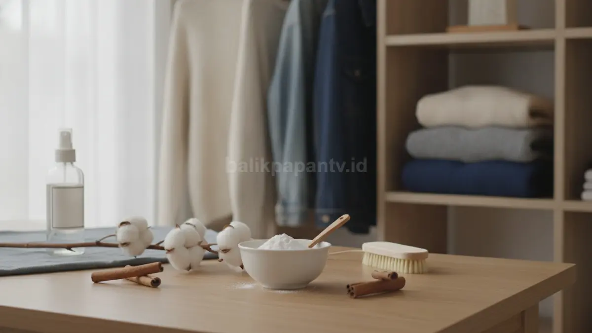Baking soda menyerap bau pada kain secara alami dan aman, cocok untuk pakaian tebal seperti jaket atau sweater. (BTV/Ai)