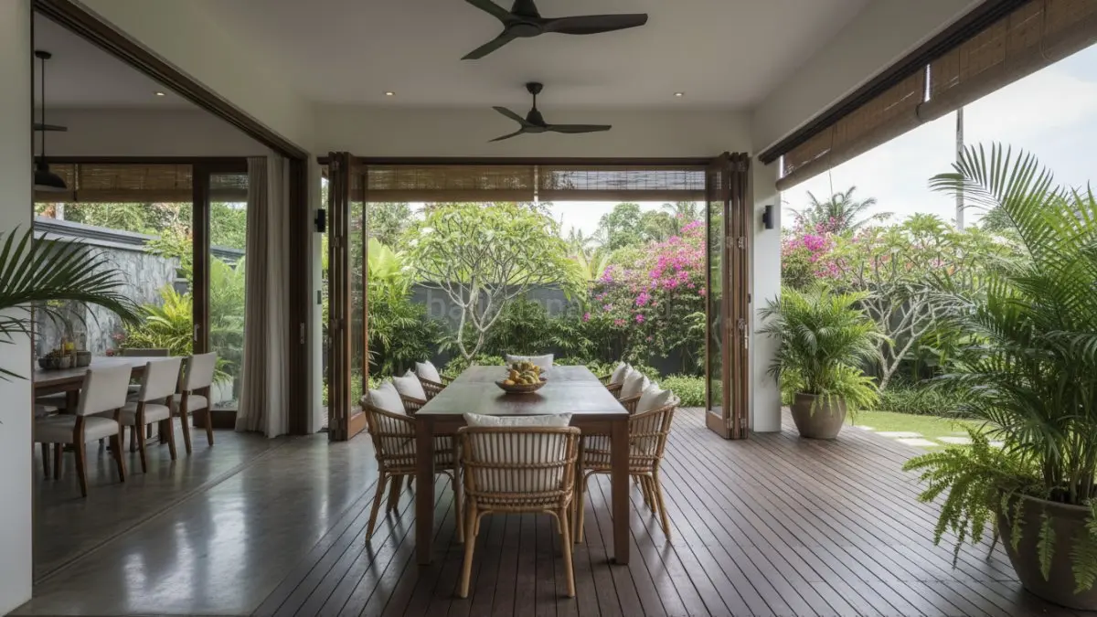 Dining area ke teras menghadirkan ruang makan semi outdoor dengan suasana santai dan udara segar.(BTV/AI) 