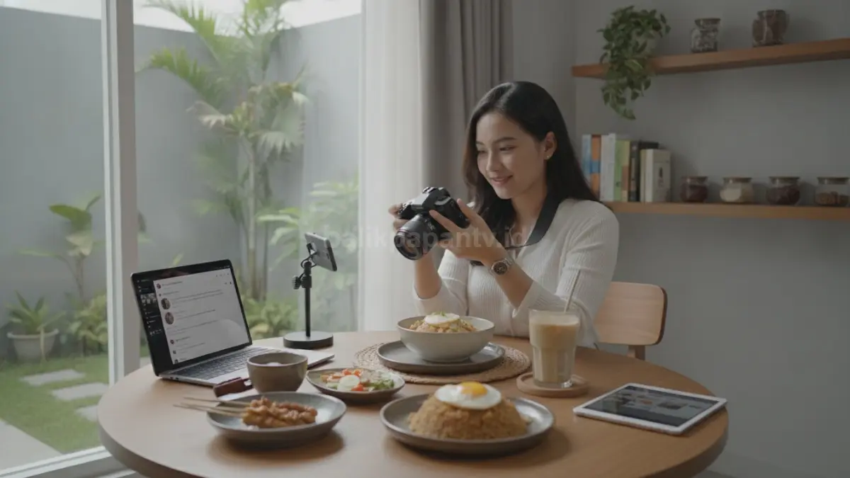 Food Blogging mendokumentasikan makanan lewat foto dan video untuk membagikan pengalaman kuliner secara visual di media sosial. (BTV/Ai)