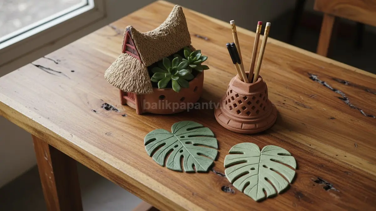 Mini planter dekoratif menghadirkan nuansa alami hangat pada meja kerja tanpa memakan ruang.  (BTV/AI)