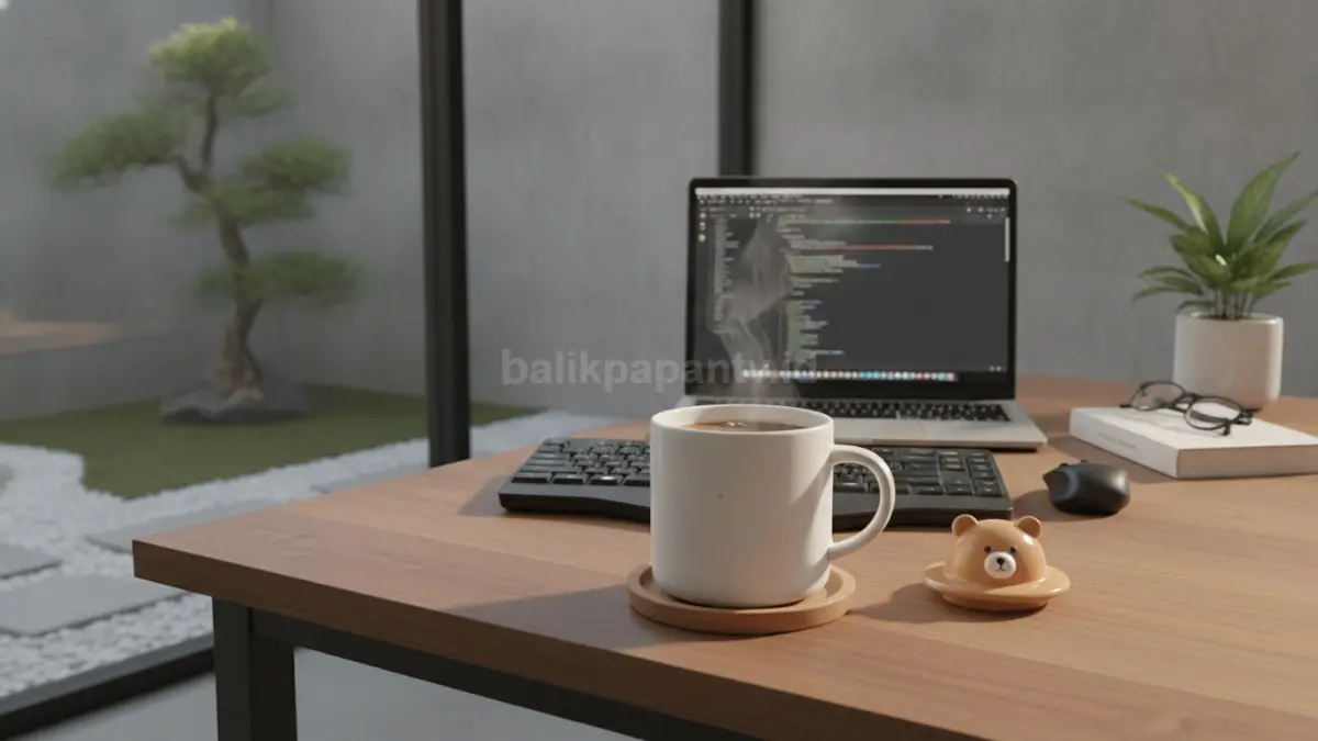 Mug beruang dengan tutup keramik membantu menjaga minuman tetap hangat dan bersih lebih lama. (BTV/Ai)