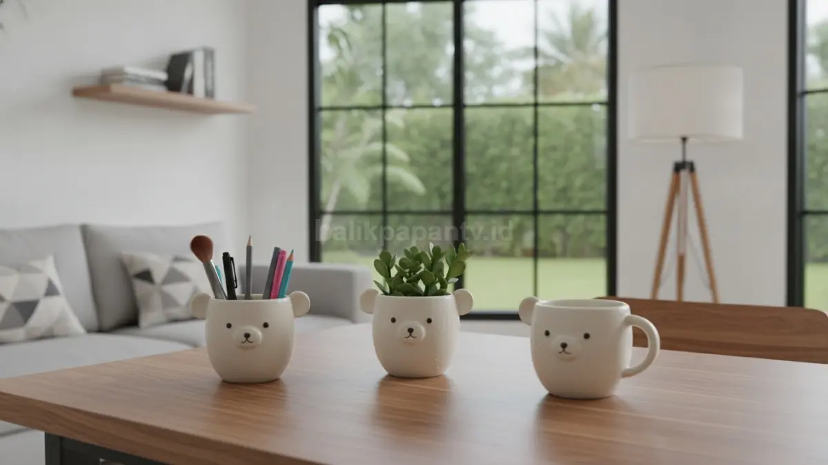 Mug beruang multifungsi dapat digunakan sebagai cangkir sekaligus dekorasi yang praktis dan menarik. (BTV/Ai)