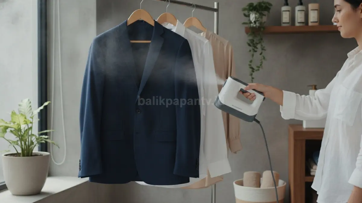 Steam atau uap panas digunakan untuk mensterilkan dan mengurangi bau pada pakaian dengan membuka serat kain, cocok untuk bahan sensitif seperti jas dan kemeja. (BTV/Ai)