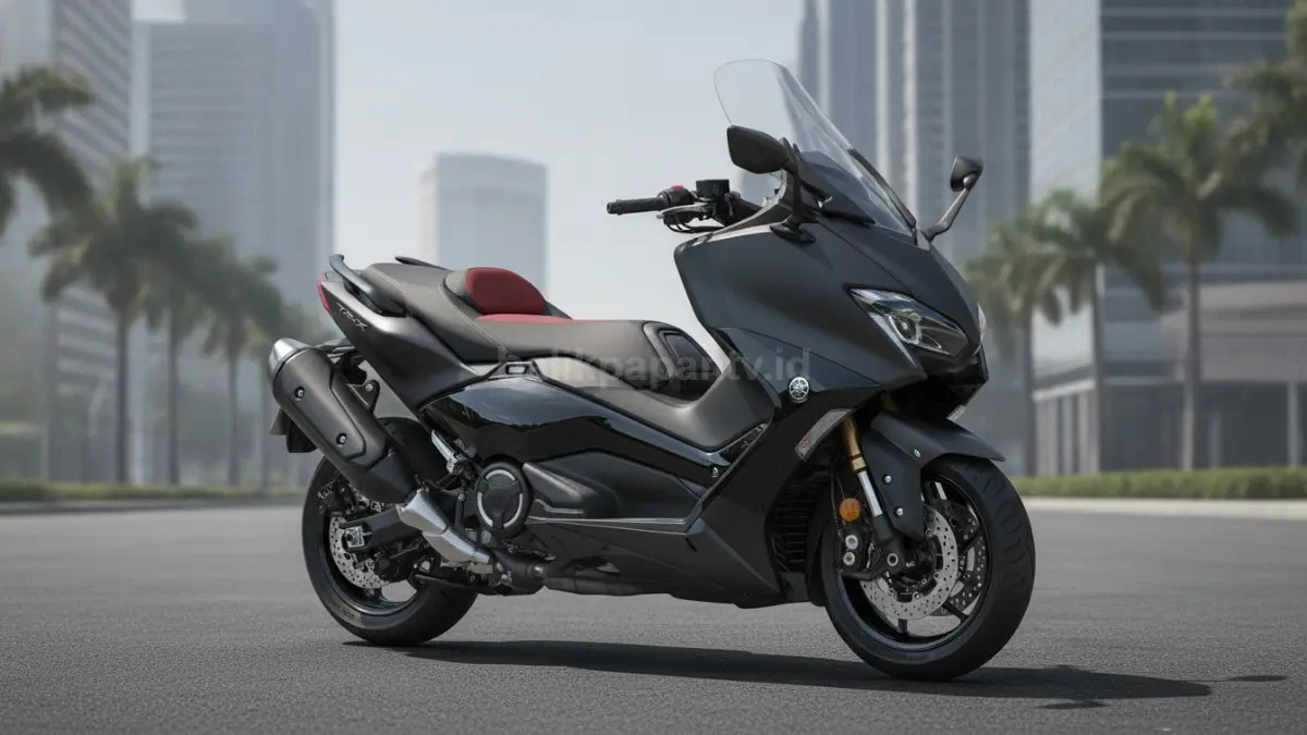 Yamaha T-Max 560 cc tampil sebagai skutik premium dengan teknologi sasis dan mesin kelas atas. (BTV/Ai)