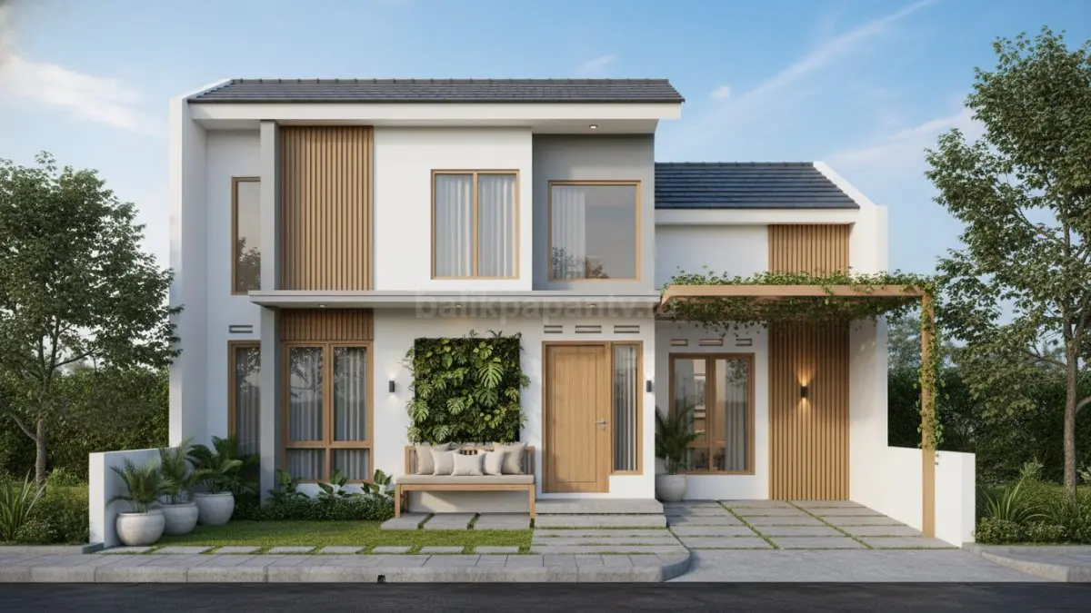 Desain rumah minimalis 3 kamar dengan tata ruang modern dan pencahayaan alami. (BTV/Ai)