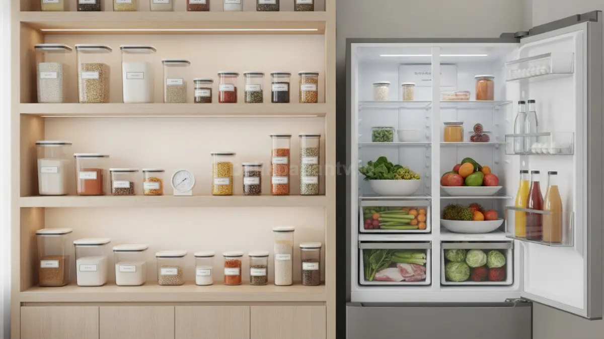 Dry pantry dengan wadah kedap udara menjaga bahan kering tetap segar, rapi, dan tahan lama (BTV/Ai)
