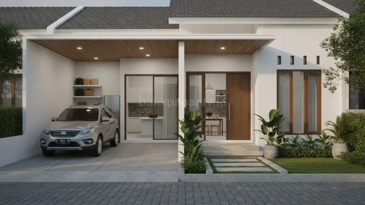 Garasi samping dengan akses ke dapur memudahkan aktivitas harian dan lebih praktis. (BTV/AI)