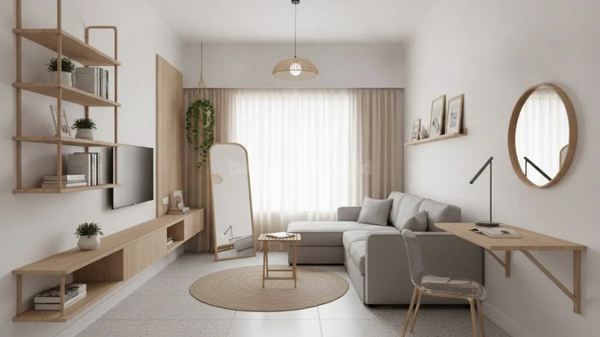 Interior rumah minimalis ruang sempit dengan konsep Small Space Living yang fungsional dan rapi (BTV/Ai)