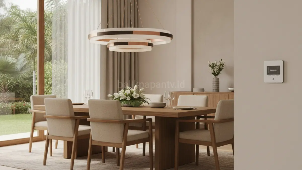 Lampu berlapis dengan dimmer menghadirkan pencahayaan fleksibel untuk berbagai aktivitas dan suasana.(BTV/AI) 