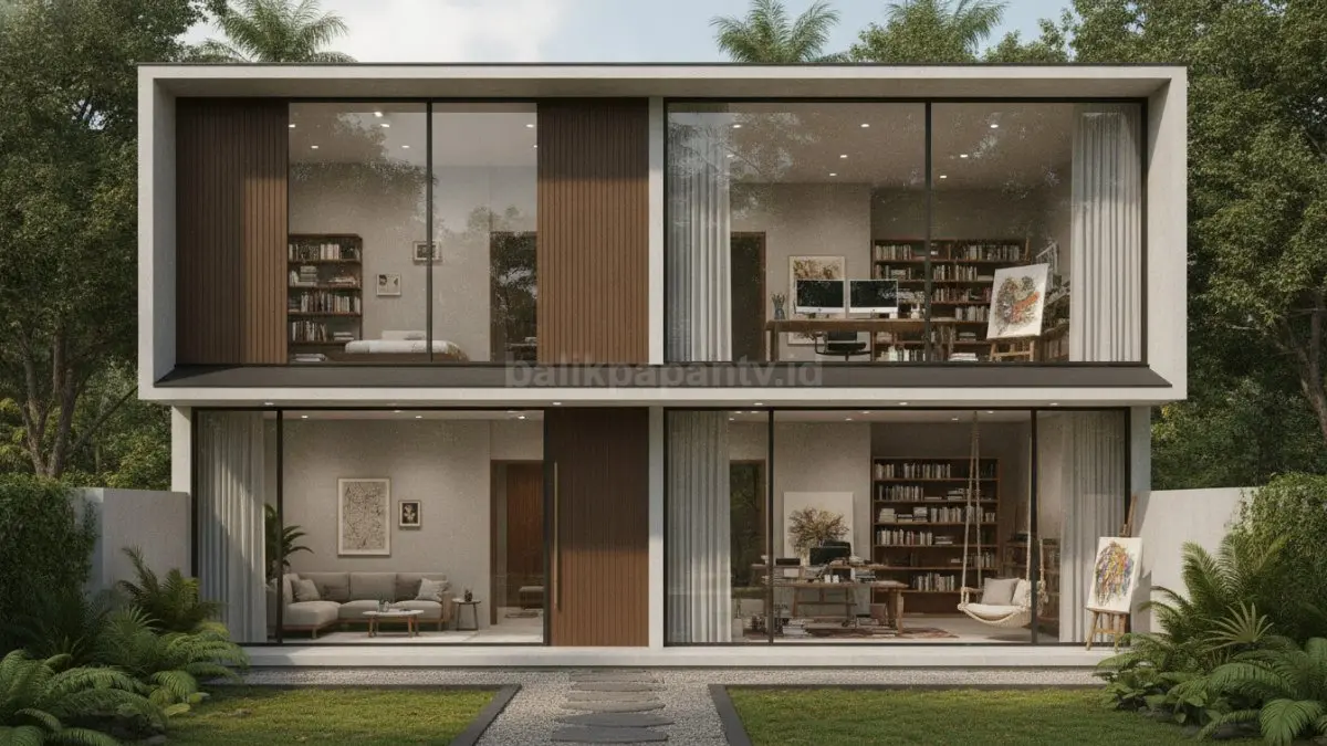Layout berbasis aktivitas utama menciptakan rumah minimalis yang mengikuti ritme hidup penghuni modern aktif (BTV/Ai)