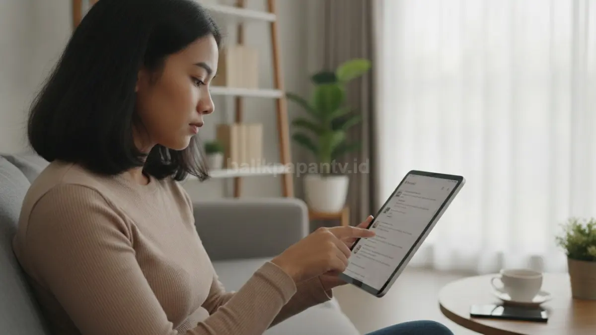 Pembeli memeriksa ulasan toko sebelum melakukan transaksi belanja online yang aman.  (BTV/AI)