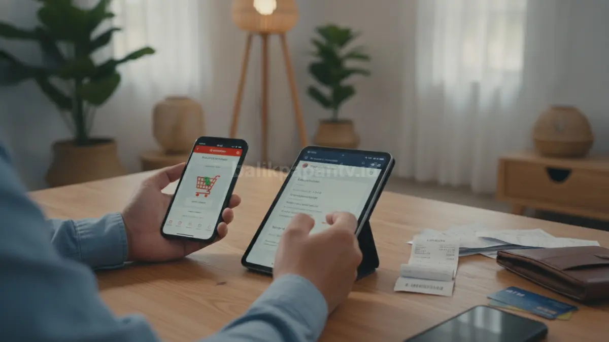 Simpan bukti transaksi sejak awal untuk memudahkan penyelesaian masalah saat berbelanja online.  (BTV/AI)