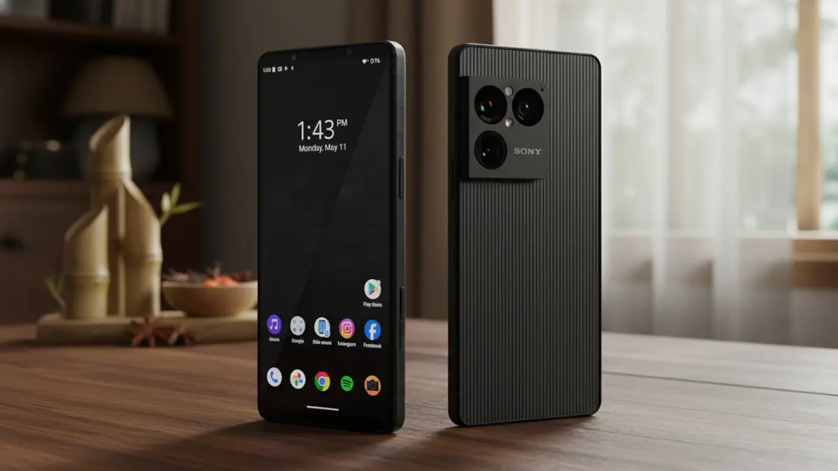 Tampilan Sony Xperia 1 Mark 8 dengan modul kamera baru. (BTV/AI)