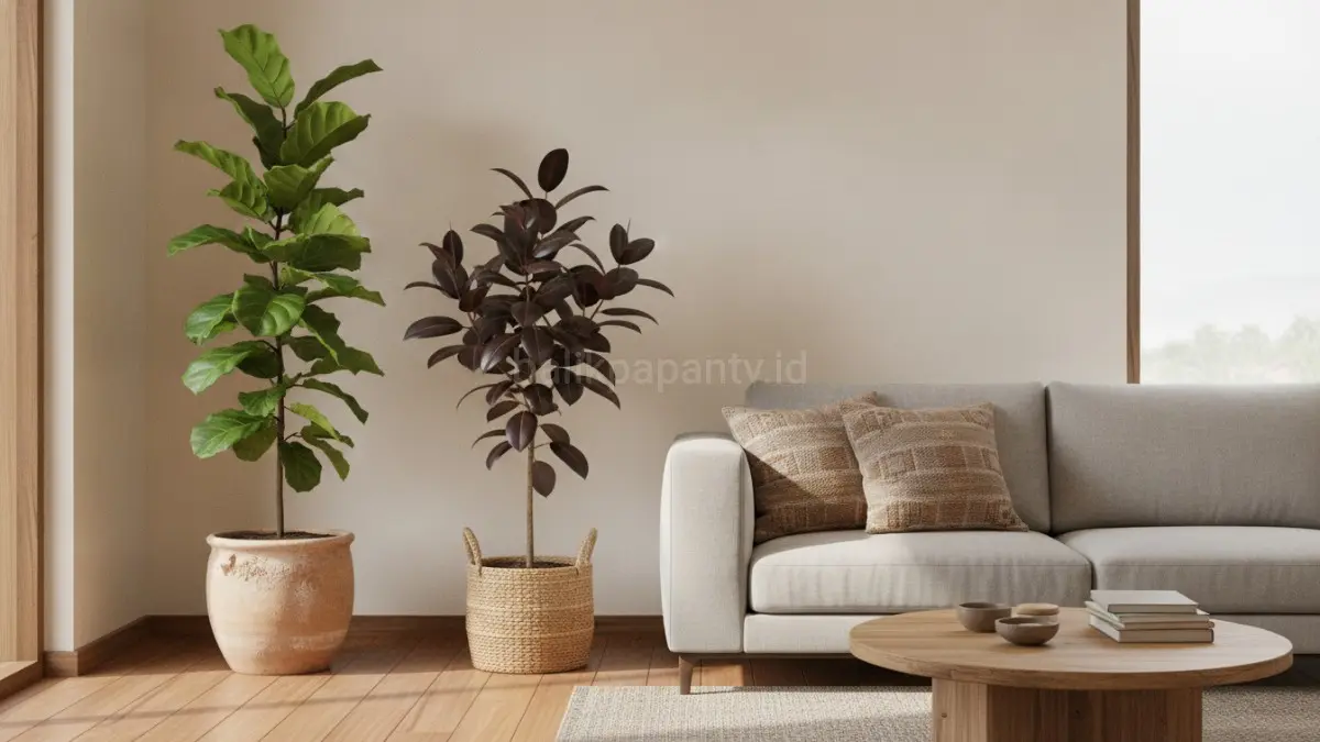 Tanaman indoor tinggi menghadirkan kesegaran alami dan mengisi sudut ruang secara elegan.(BTV/AI) 