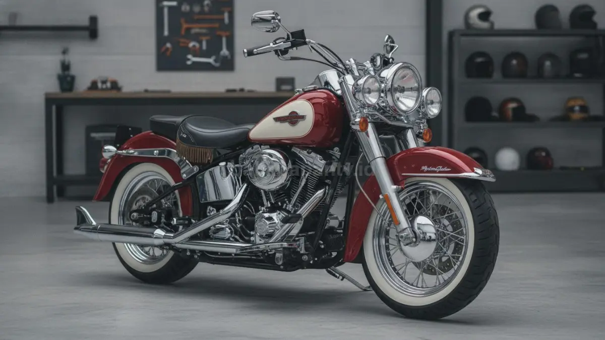 Harley-Davidson Hydra-Glide Revival merah putih milik Roy Ricardo dengan desain klasik dan produksi terbatas. (BTV/Ai)