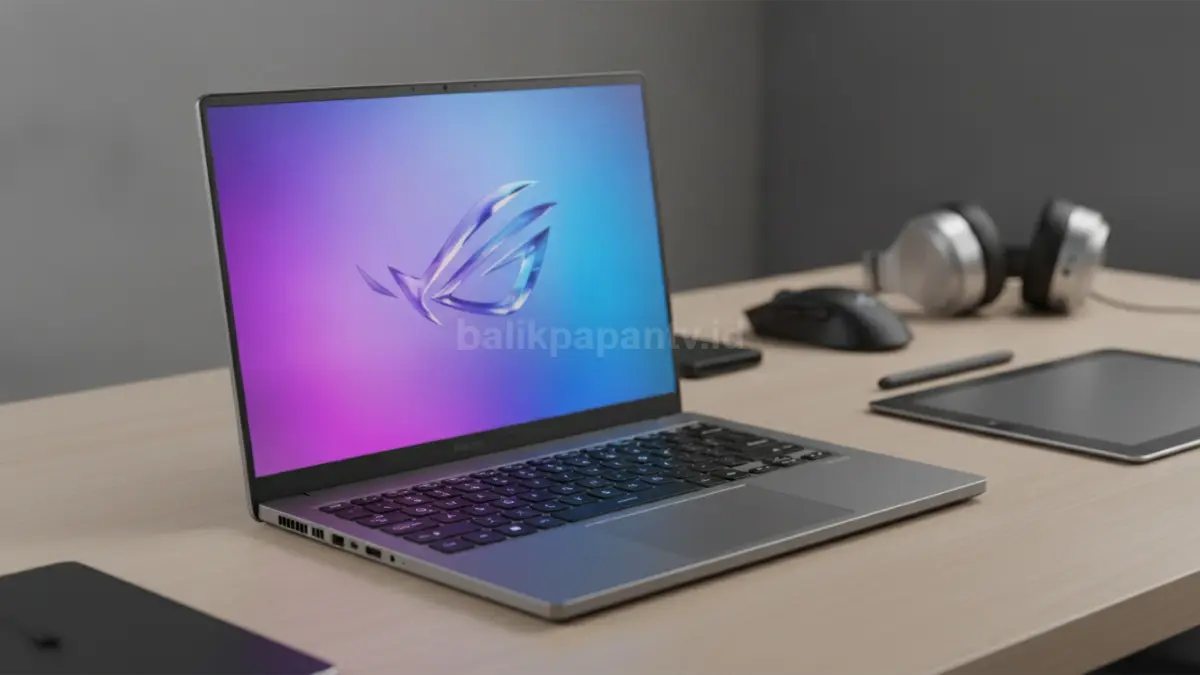 ROG Zephyrus G14 2026 dengan desain aluminium CNC tipis dan layar OLED 3K premium untuk gamer dan kreator. (BTV/Ai)