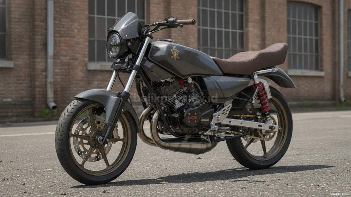 RX King bermesin Ninja hasil modifikasi Pengepul Mobil dengan konsep street vintage dan performa touring tinggi. (BTV/Ai)