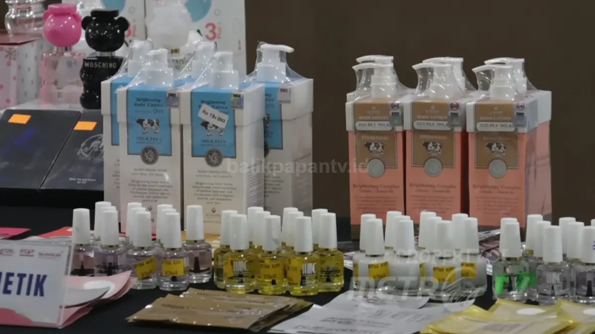 BBPOM Makassar mengungkap peredaran kosmetik ilegal mengandung merkuri yang membahayakan kesehatan masyarakat. (BTV/AI)