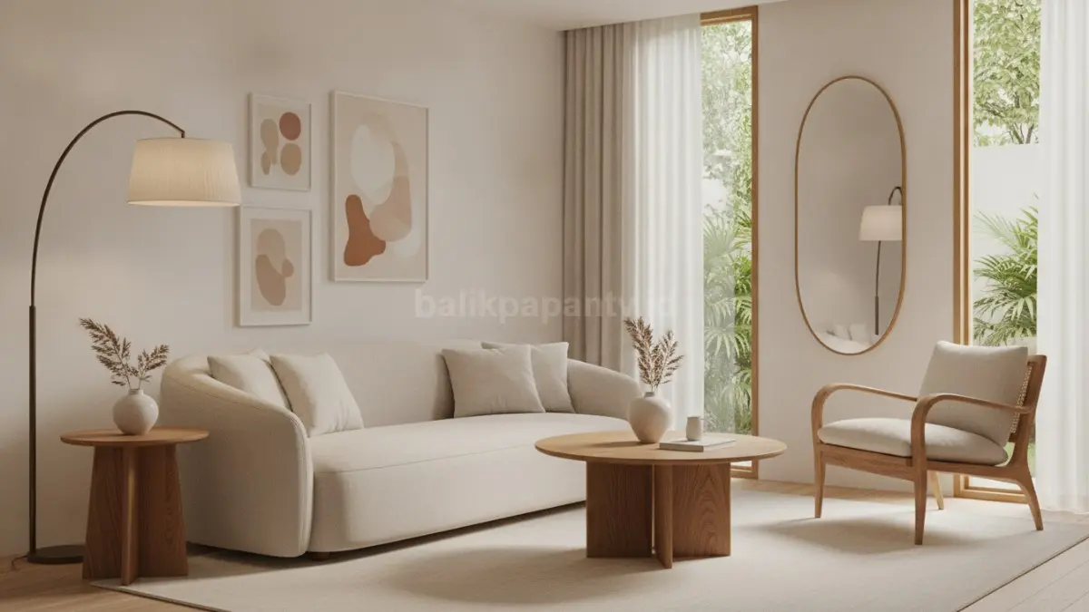 Furnitur berbentuk organik dengan sudut melengkung menghadirkan kesan hangat, nyaman, modern, dan elegan. (BTV/Ai)
