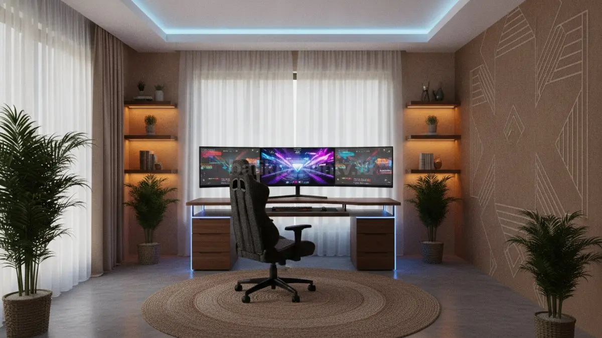 Kombinasi cahaya hangat dan dingin menciptakan kamar multifungsi yang nyaman sepanjang hari.  (BTV/AI)