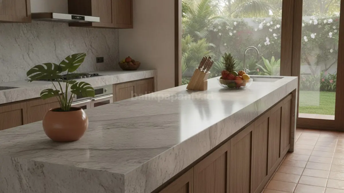 Ruang kosong pada countertop menciptakan kesan rapi, mewah, dan fleksibel untuk aktivitas memasak.  (BTV/AI)