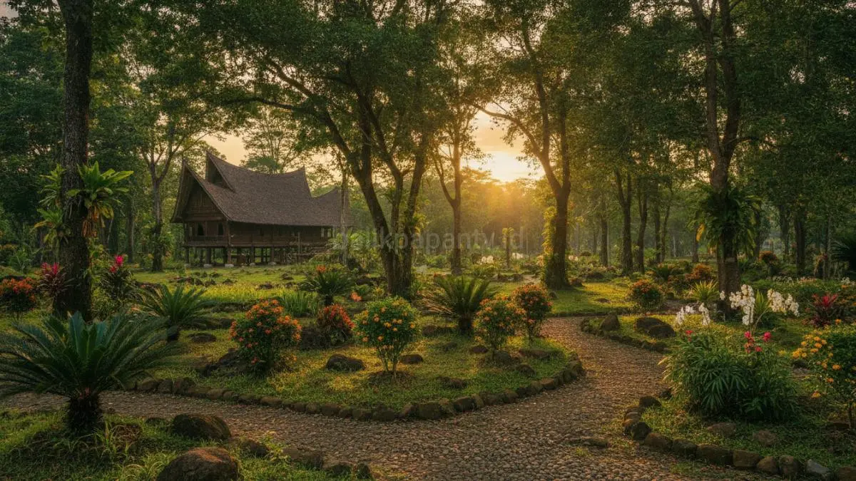 Taman ramah iklim lokal lebih hemat perawatan, tahan cuaca, dan mendukung keberlanjutan lingkungan.(BTV/AI) 