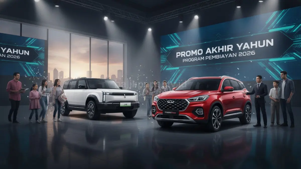 Chery J6 AWD dan Tiggo Series dipamerkan dengan penawaran promo serta program pembiayaan terbaru tahun 2026. (BTV/Ai)
