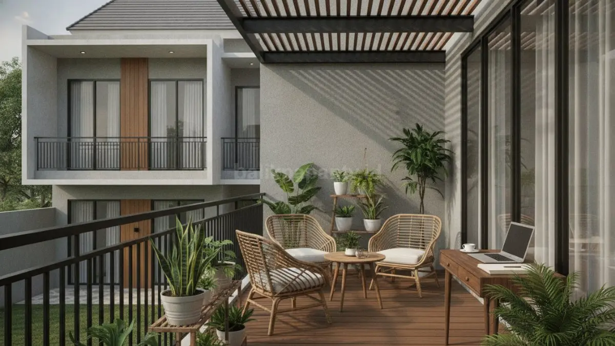 Balkon minimalis dengan tanaman hias menciptakan ruang santai nyaman meski lahan terbatas sekalipun (BTV/Ai)
