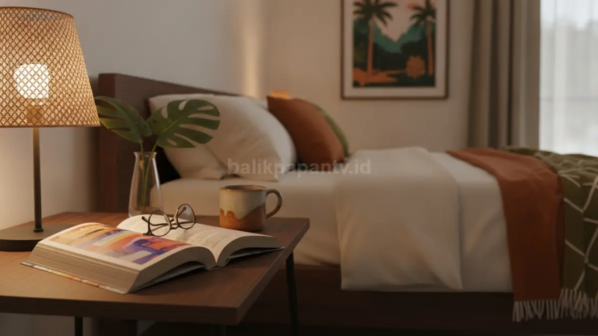Buku yang sedang dibaca menghadirkan sentuhan personal, mencerminkan minat, dan membuat kamar terasa hidup.  (BTV/AI)