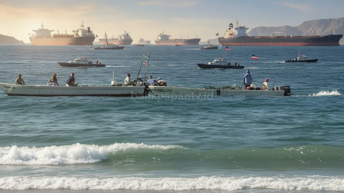 Kapal tanker Iran melintas di Selat Hormuz sebagai simbol awal implementasi nota kesepahaman dengan Amerika Serikat.