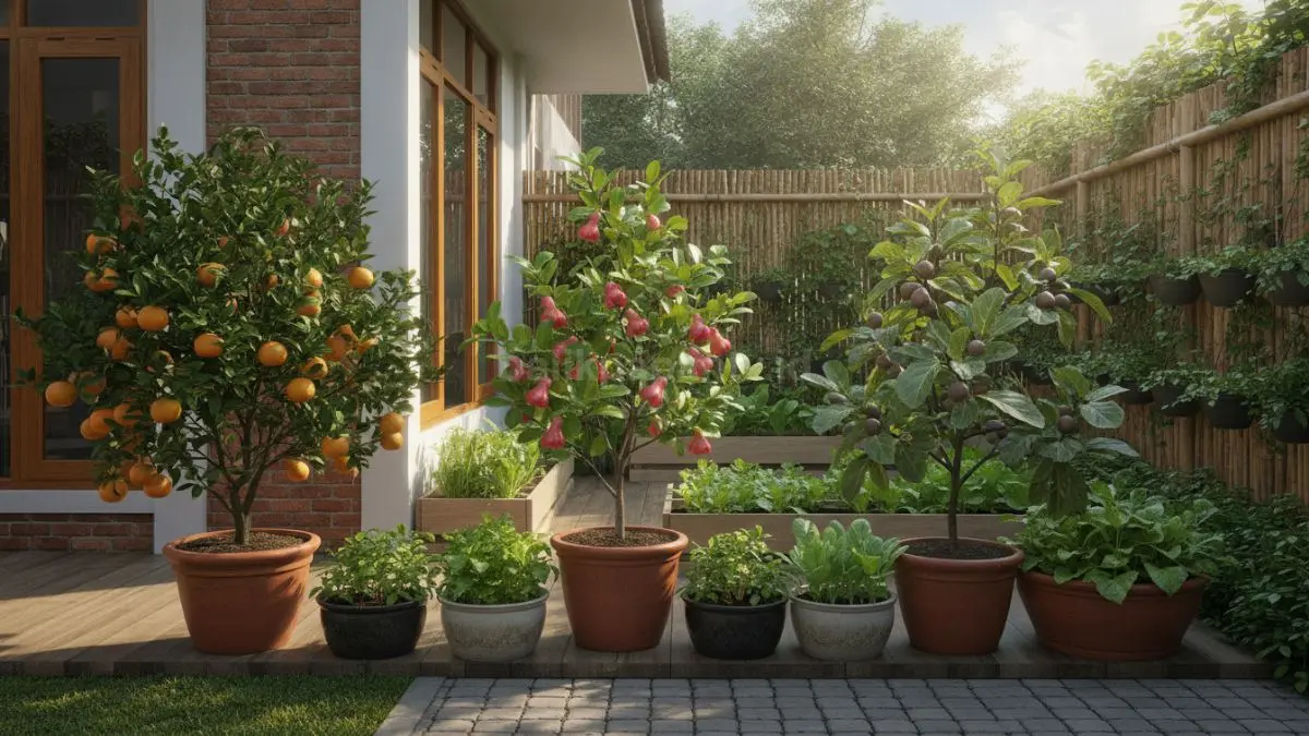Kebun buah dalam pot menghadirkan panen segar sekaligus mempercantik halaman rumah setiap hari (BTV/Ai)
