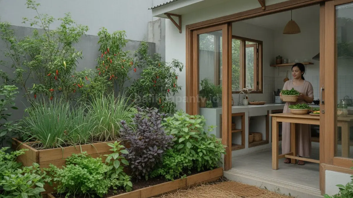 Kebun rempah dekat dapur memudahkan panen bahan segar sekaligus mempercantik area rumah sehari-hari (BTV/Ai)
