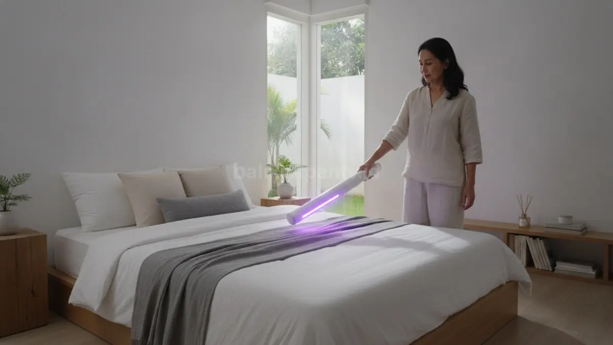 Mattress UV sterilizer menggunakan sinar ultraviolet untuk menonaktifkan mikroorganisme secara cepat tanpa meninggalkan residu pada kasur (BTV/Ai)
