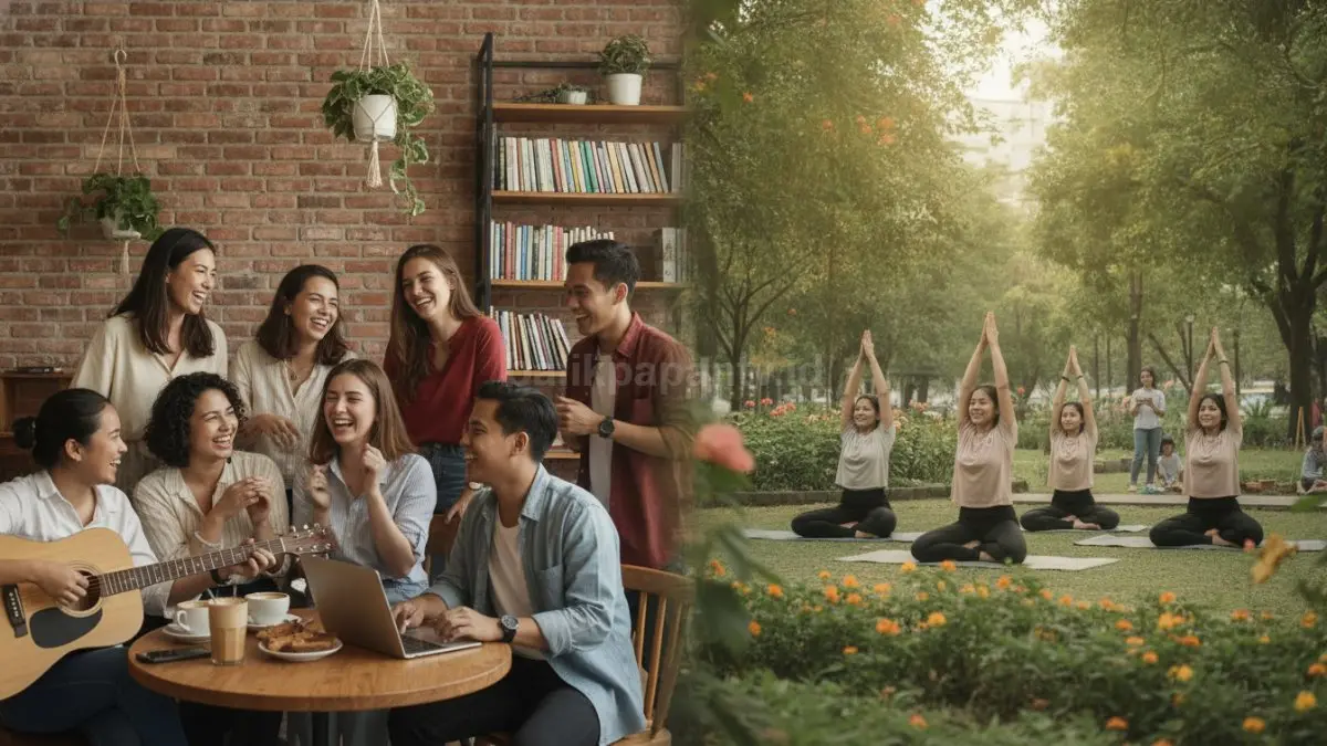 Mengikuti kegiatan komunitas memperluas pertemanan, membangun relasi positif, dan mendukung kesehatan mental.  (BTV/AI)