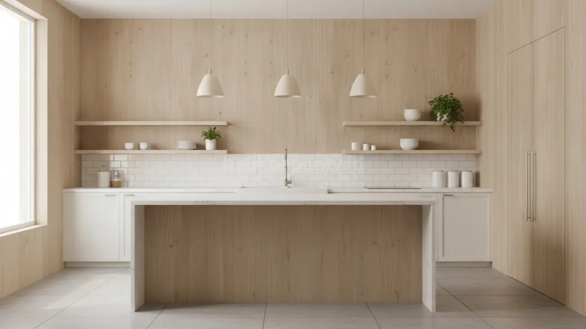 Motif kayu natural menghadirkan suasana hangat seperti dapur rumah kafe dengan perpaduan warna lembut yang nyaman dipandang (BTV/Ai)
