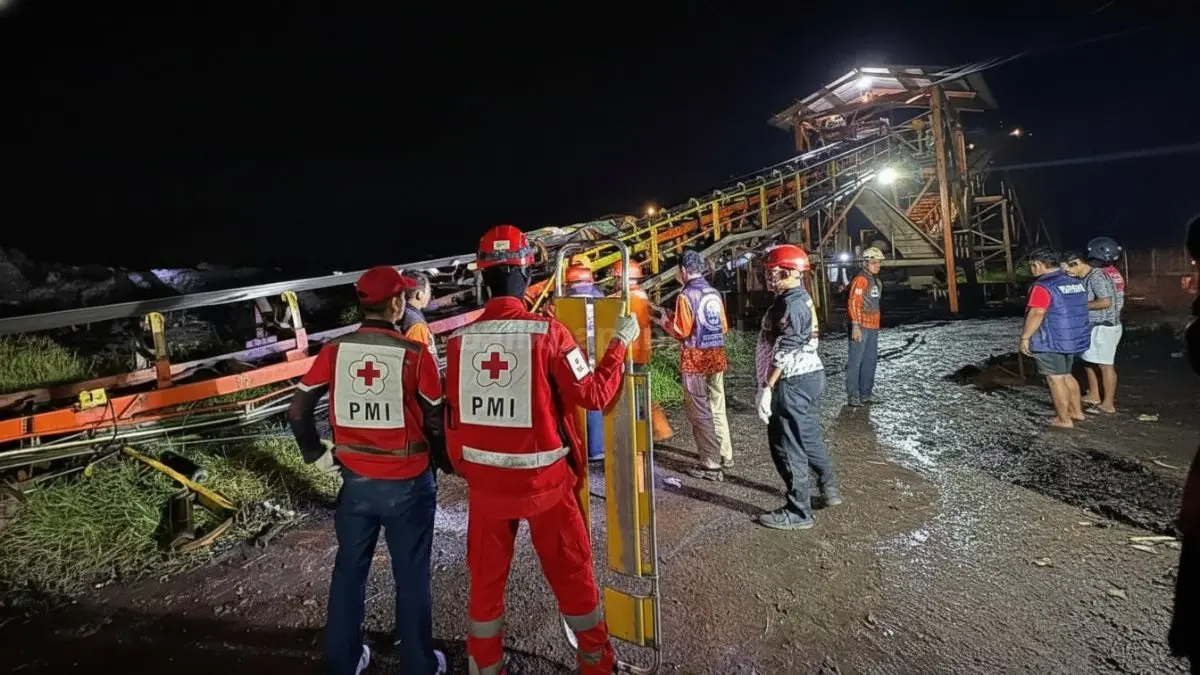 Area mesin coal crusher yang menjadi fokus penyelidikan dalam kasus kecelakaan kerja di Samarinda.