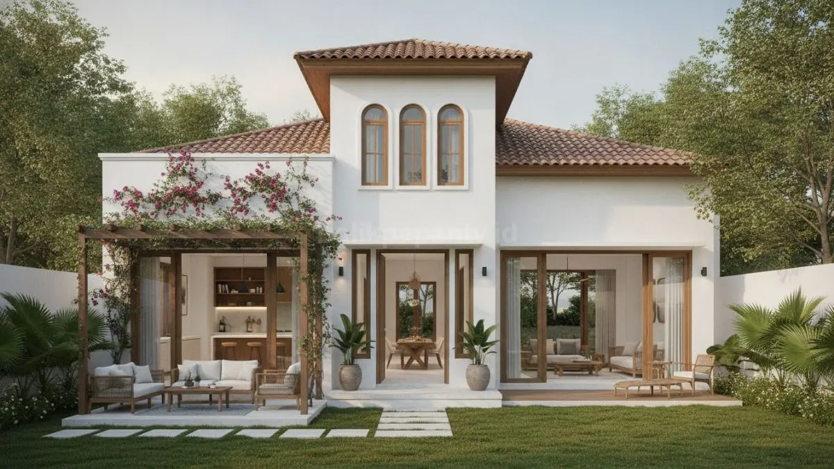 Tata ruang open plan satu lantai tanpa sekat menciptakan fleksibilitas ruang dan memperkuat interaksi keluarga dalam satu area terbuka. (BTV/Ai)
