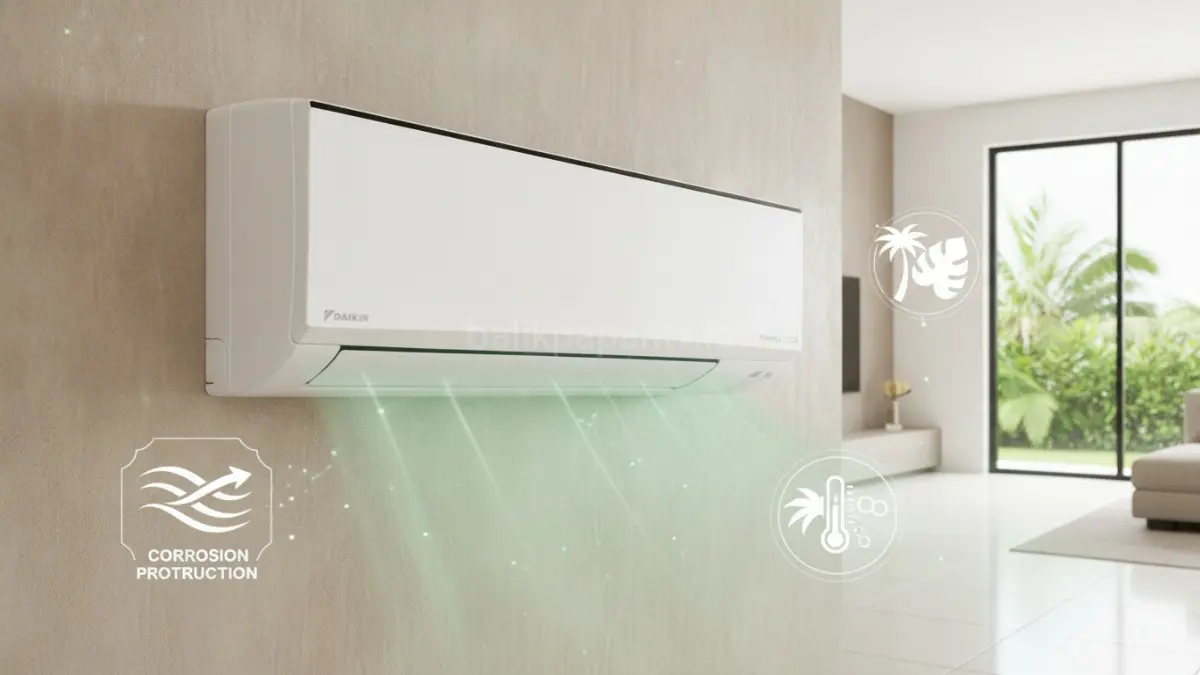 AC inverter premium buatan Indonesia menawarkan efisiensi energi, perlindungan korosi, dan teknologi udara sehat yang dirancang untuk menghadapi tantangan iklim tropis.(BTV/AI) 