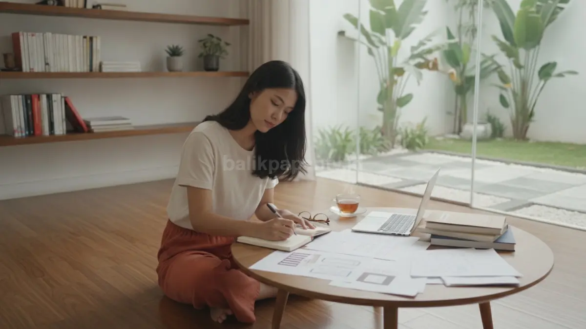 Aktivitas membuat catatan setelah membaca untuk membantu memahami isi buku dengan lebih baik.
