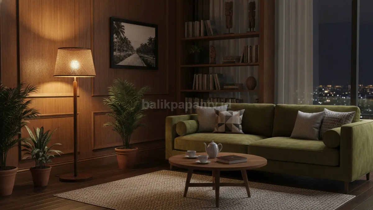 Ambient light di sudut ruangan menghadirkan suasana hangat, nyaman, dan mengurangi area gelap.  (BTV/AI)