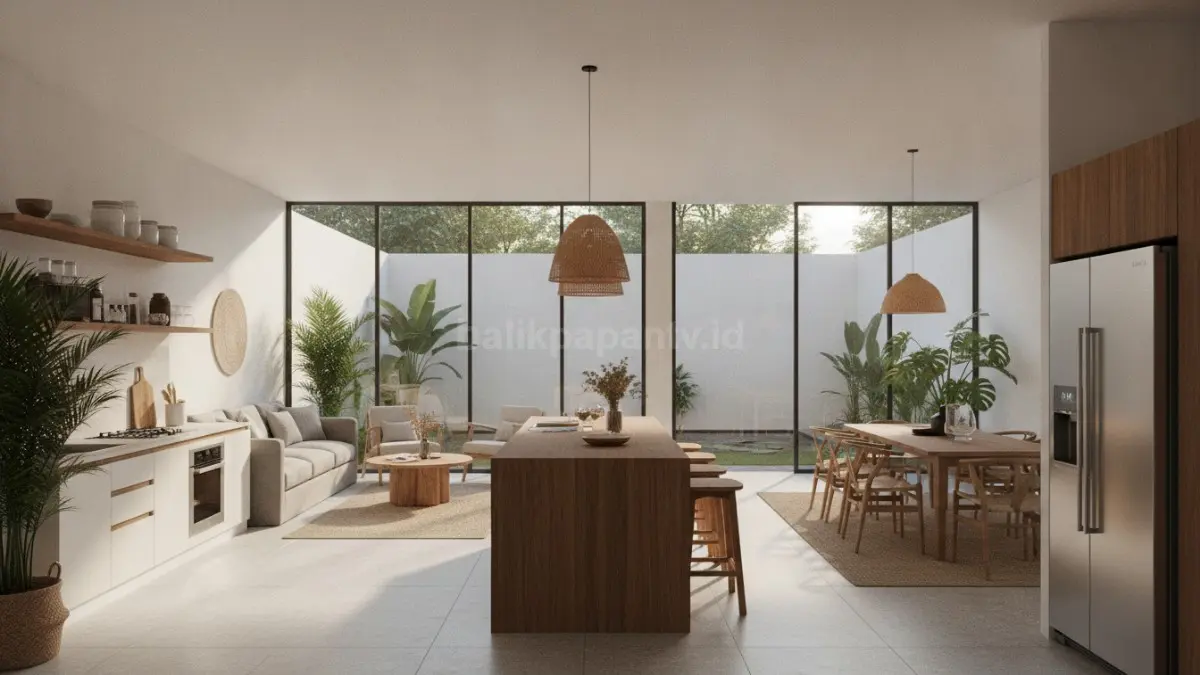 Dapur modern dengan island kitchen menjadi pusat aktivitas keluarga yang fungsional dan nyaman sehari-hari (BTV/Ai)
