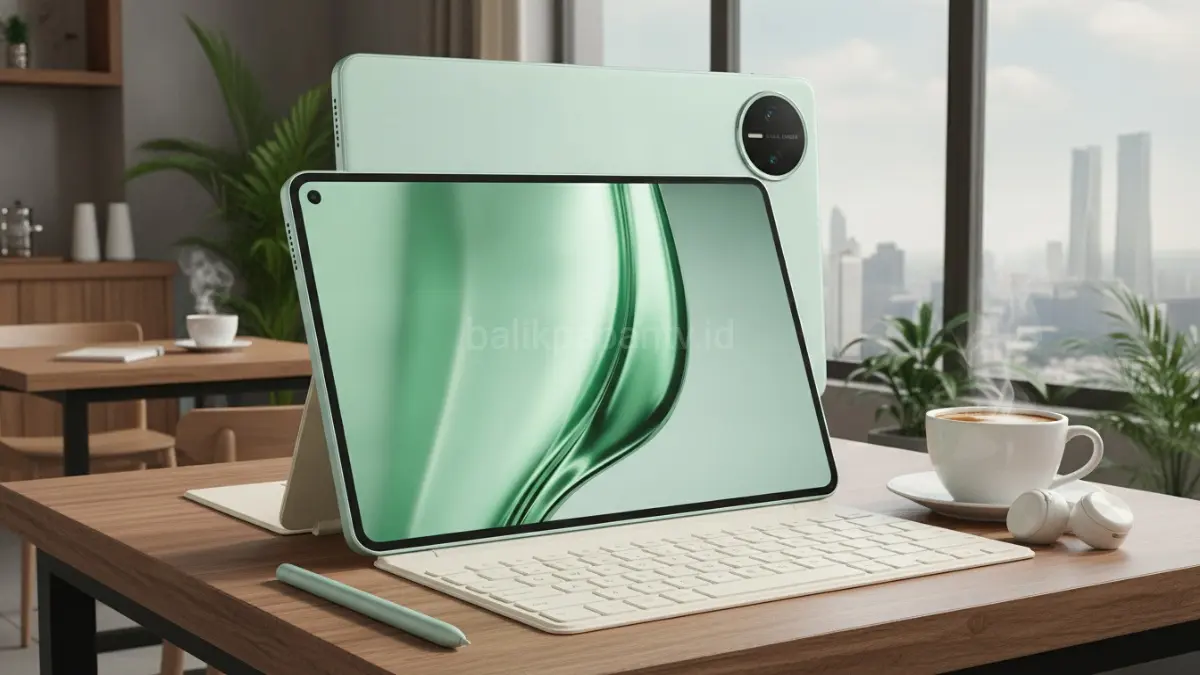 Huawei MatePad Mini hadir dengan desain ringkas, layar PaperMatte OLED, dan aksesori lengkap yang memperkuat daya tariknya di segmen tablet mini 2026.(BTV/AI) 