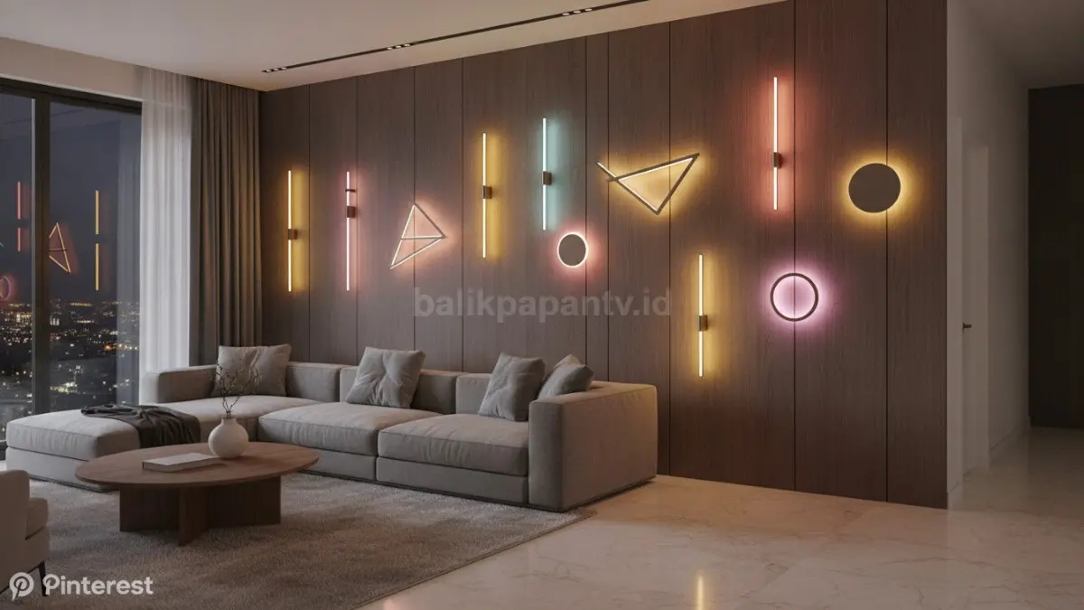 Lampu dinding dekoratif LED menghadirkan pencahayaan estetis yang memperkuat karakter ruang dengan desain minimalis modern (BTV/Ai).
