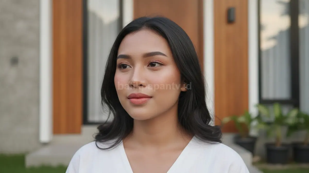 Perempuan menggunakan teknik ombre bibir natural dengan gradasi warna lembut yang membuat wajah tampak segar.
