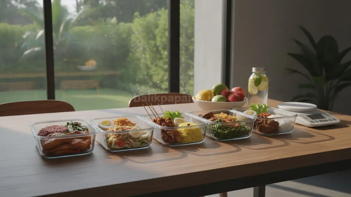 Persiapan makanan harian dengan porsi terukur untuk menjaga konsistensi pola makan sehat (BTV/Ai)
