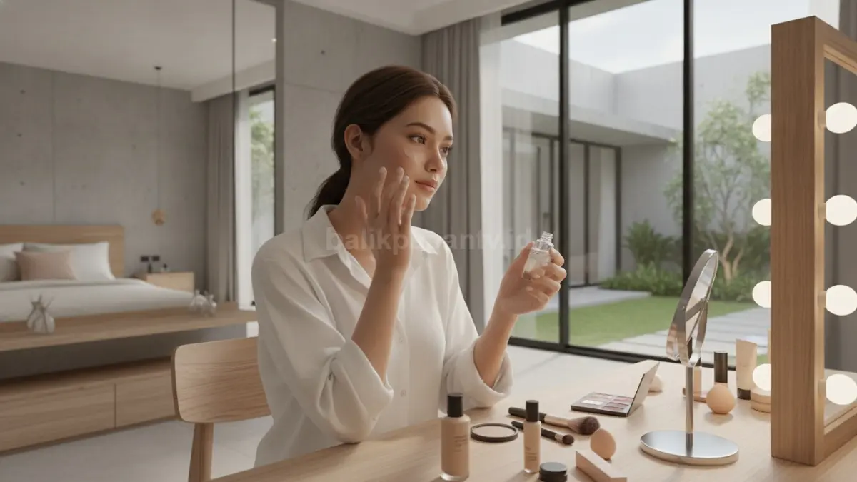 Proses penggunaan primer dan foundation tipis untuk meningkatkan ketahanan makeup.
