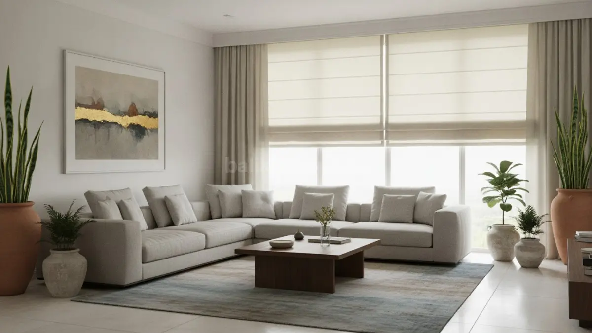 Roman shade modern menghadirkan kesan elegan dan rapi dengan pencahayaan seimbang yang nyaman untuk ruang minimalis (BTV/Ai).
