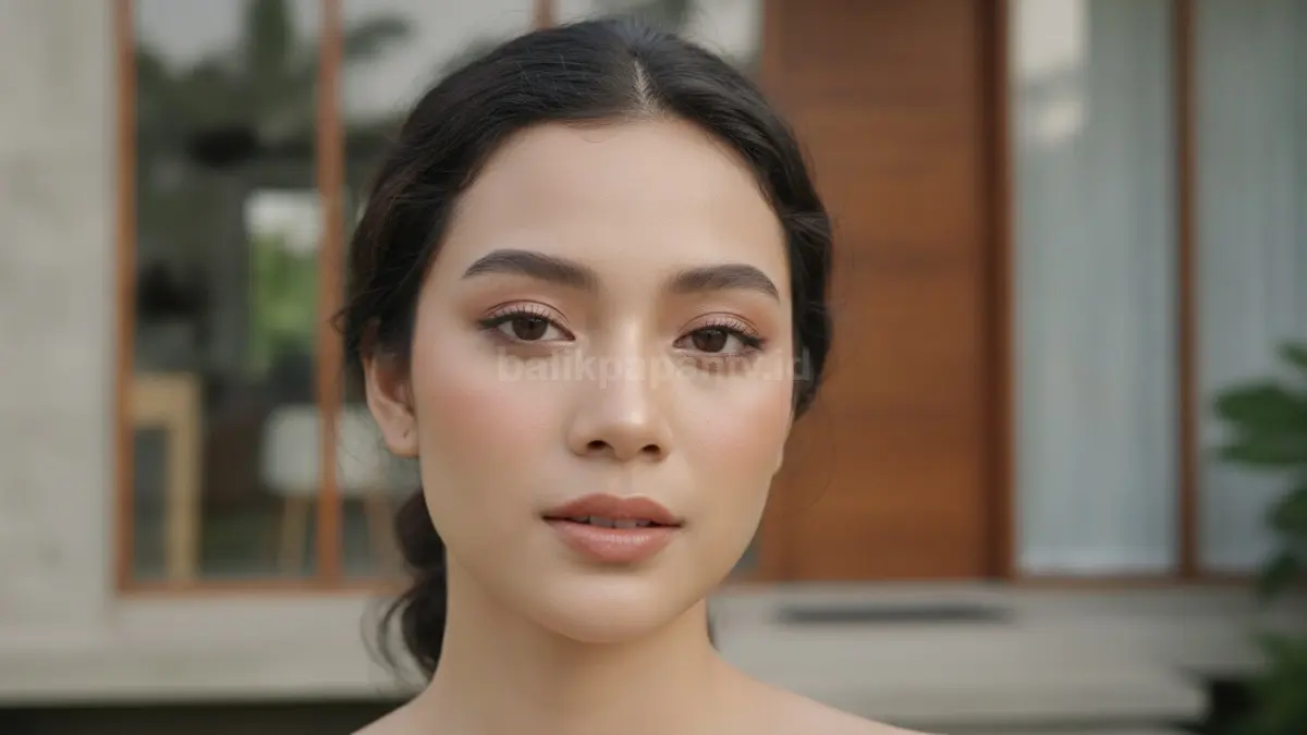 Tampilan wajah natural dengan makeup sederhana yang cocok digunakan sehari-hari.
