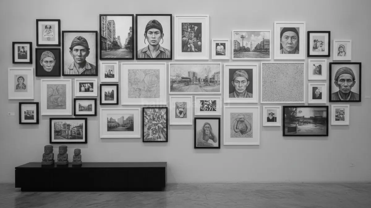 Art Collector Wall hitam putih menghadirkan kesan elegan, rapi, konsisten, dan mudah dipadukan.  (BTV/AI)